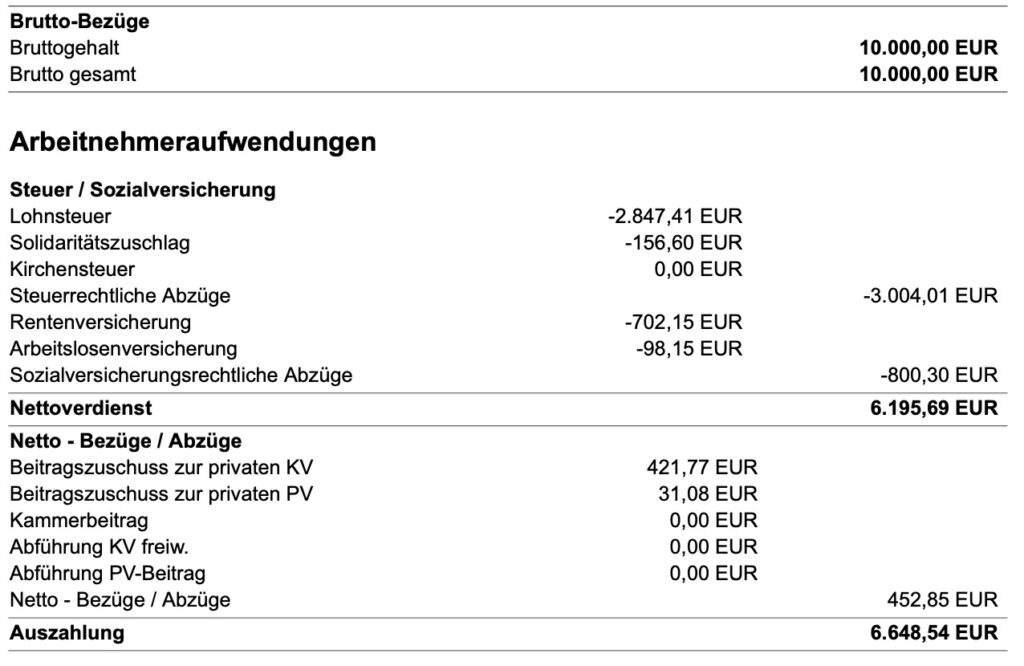 Höhere Lohnsteuer nach PKV Wechsel, PKV mit GKV Beitrag versichert